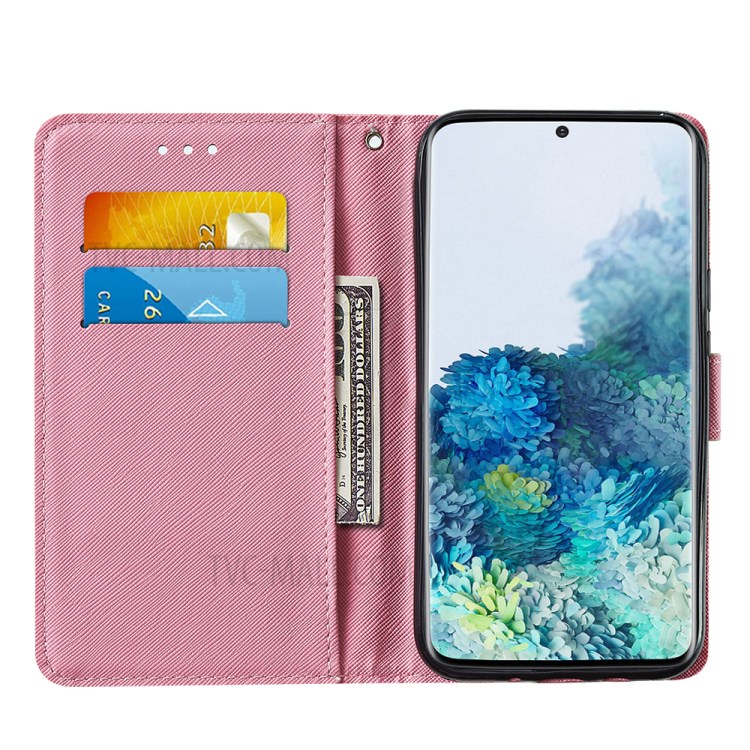 Pattern Printing Leather Phone Cover Case with Cards Slots for Samsung Galaxy S20 - Red Butterfly-7