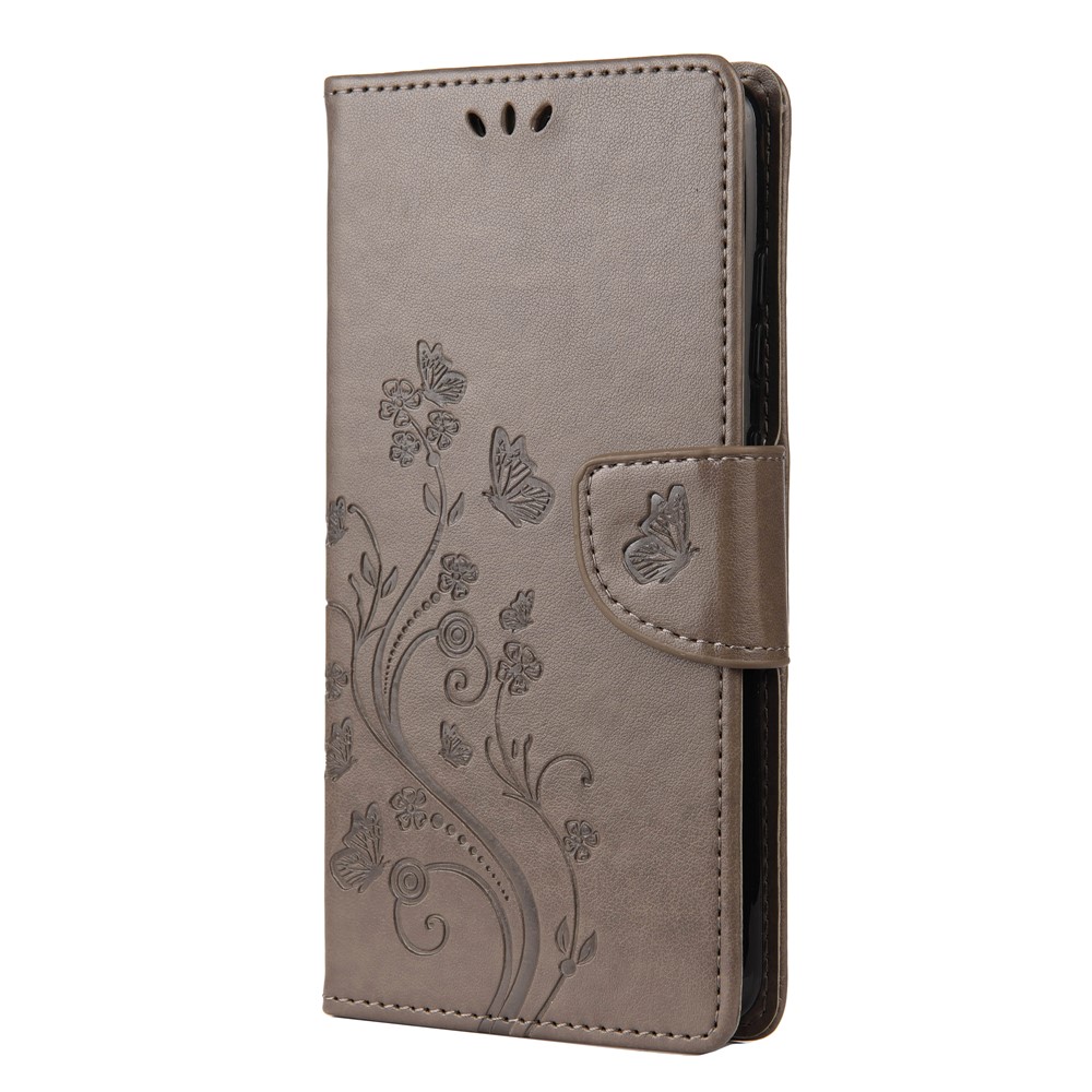 For Samsung Galaxy S20 FE/S20 Fan Edition/S20 FE 5G/S20 Fan Edition 5G/S20 Lite/S20 FE 2022 Butterfly Pattern Imprinting Stand Leather Wallet Phone Cover Shell - Grey-2