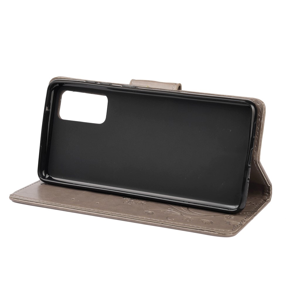 Modelo De Mariposa Impresión De La Impresión De La Cartera De Cuero Cubierta De La Cubierta Del Teléfono Para Samsung Galaxy S20 Fe / S20 Fan Edition / S20 Fe 5G / S20 Edición Del Ventilador 5G / S20 Lite - Gris-5