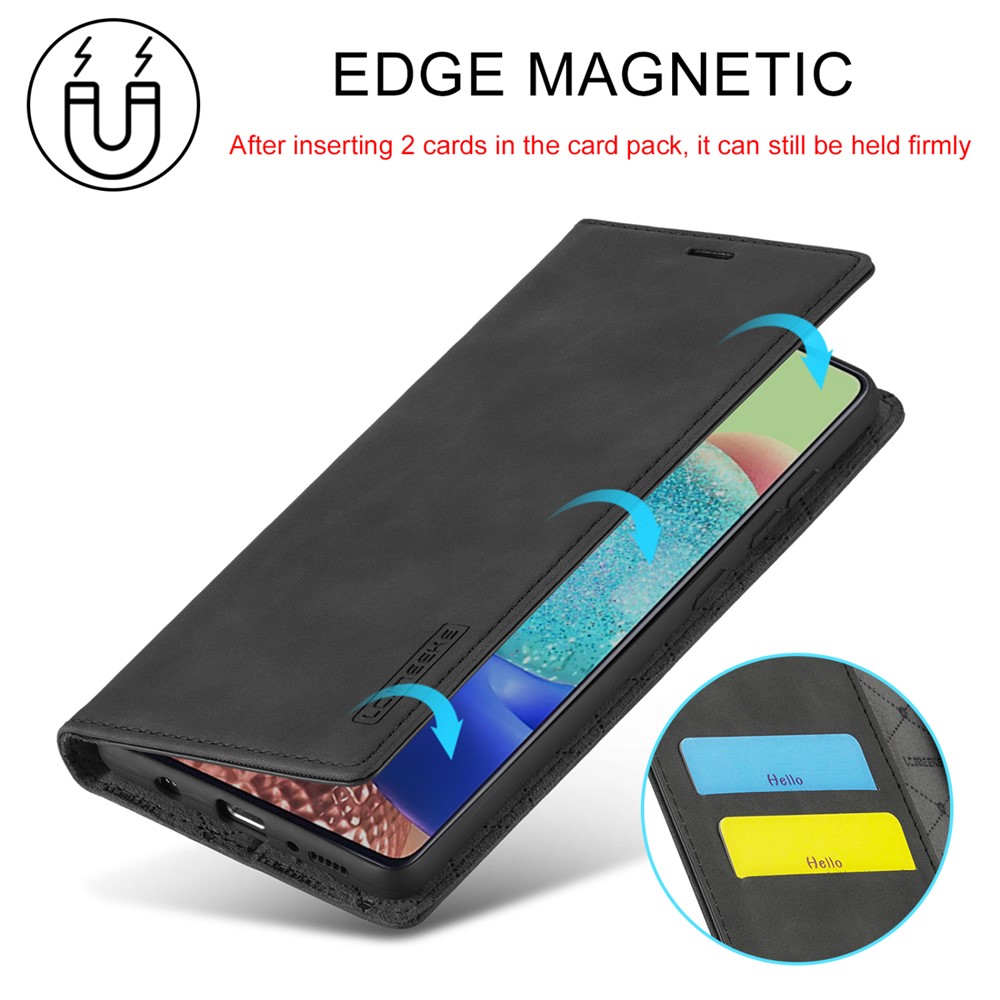 LC.IMEEKE LC Auto Absorbed Leather Wallet Stand Phone Protector for Samsung Galaxy A71 SM-A715/M70S - Black-8