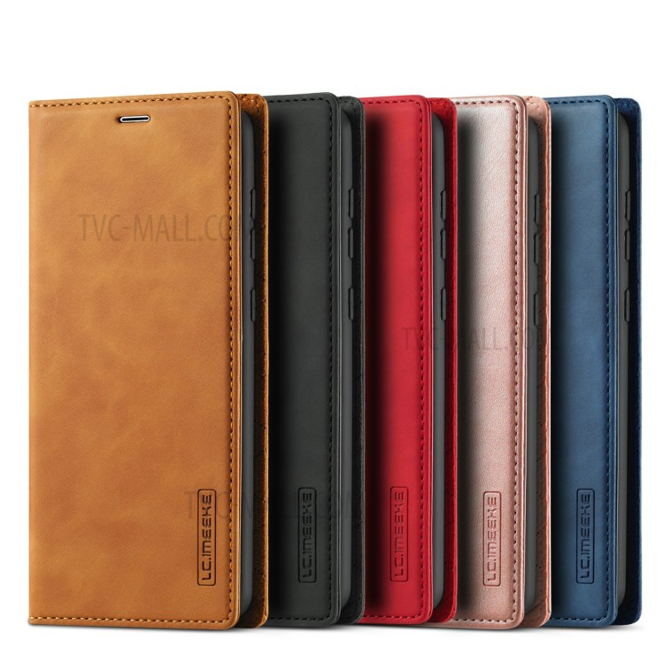 LC.IMEEKE LC Auto Absorbed Leather Wallet Stand Phone Protector for Samsung Galaxy A21s - Black-10