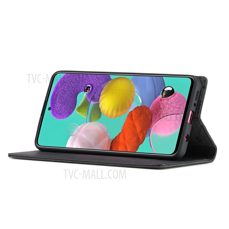 LC.IMEEKE LC Auto Absorbed Leather Wallet Stand Phone Protector for Samsung Galaxy A21s - Black-4