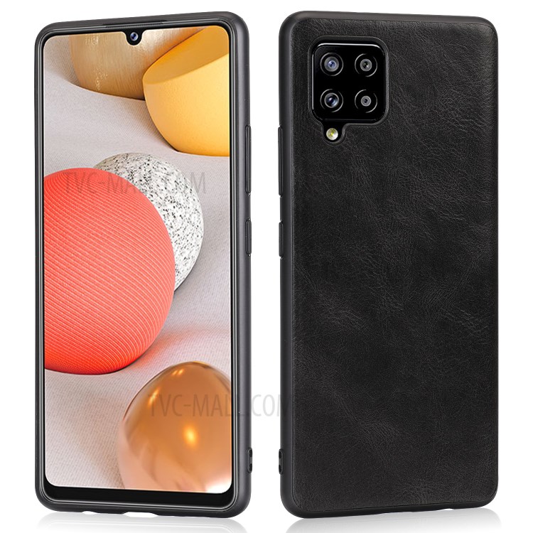 Crazy Horse Texture PU Leather Coated TPU Case for Samsung Galaxy A42 5G Shell - Black-1