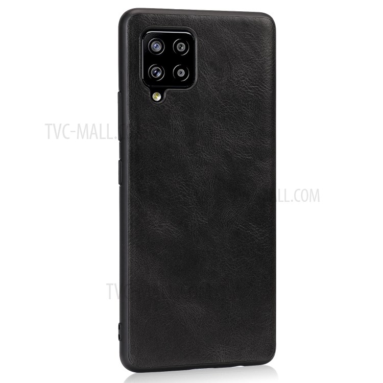 Crazy Horse Texture PU Leather Coated TPU Case for Samsung Galaxy A42 5G Shell - Black-3