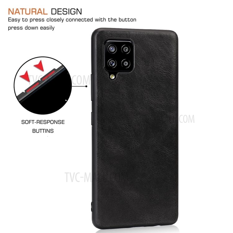 Crazy Horse Texture PU Leather Coated TPU Case for Samsung Galaxy A42 5G Shell - Black-6