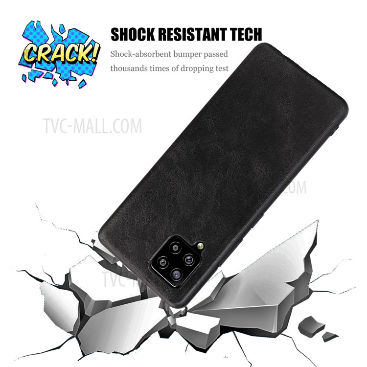 Crazy Horse Texture PU Leather Coated TPU Case for Samsung Galaxy A42 5G Shell - Black-8