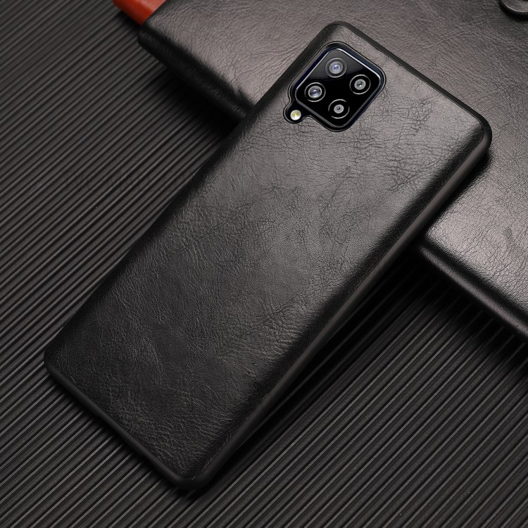 Crazy Horse Texture PU Leather Coated TPU Case for Samsung Galaxy A42 5G Shell - Black-9