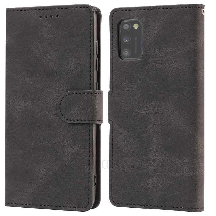 Classic Style PU Leather Phone Cover Case with Wallet for Samsung Galaxy A41 (Global Version) - Black-2