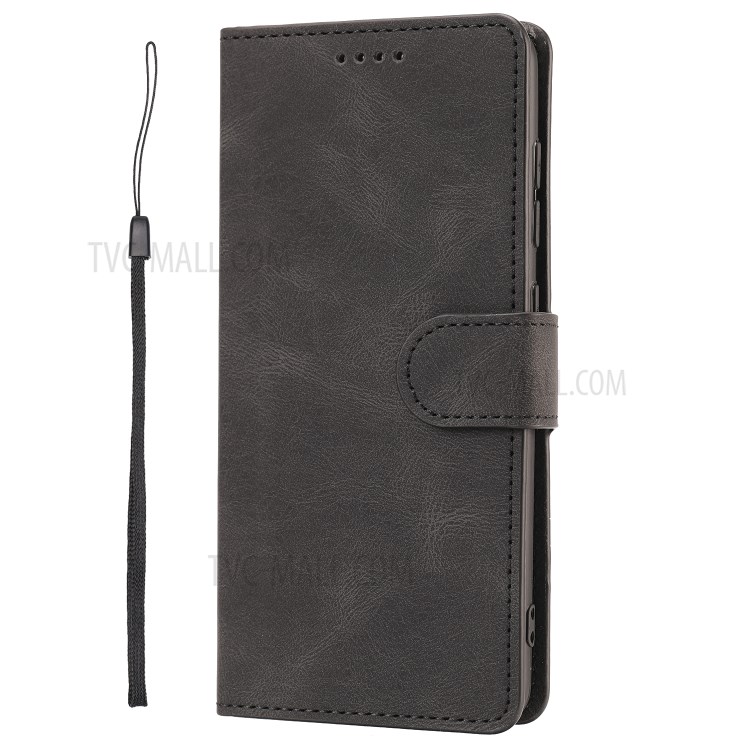 Classic Style PU Leather Phone Cover Case with Wallet for Samsung Galaxy A41 (Global Version) - Black-3