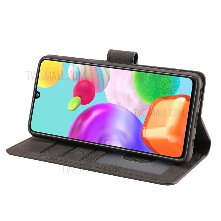 Classic Style PU Leather Phone Cover Case with Wallet for Samsung Galaxy A41 (Global Version) - Black-6