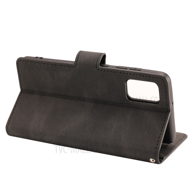 Classic Style PU Leather Phone Cover Case with Wallet for Samsung Galaxy A41 (Global Version) - Black-7