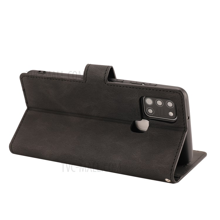 Classic Style Matte Surface Leather Phone Protective Shell for Samsung Galaxy A21s - Black-7