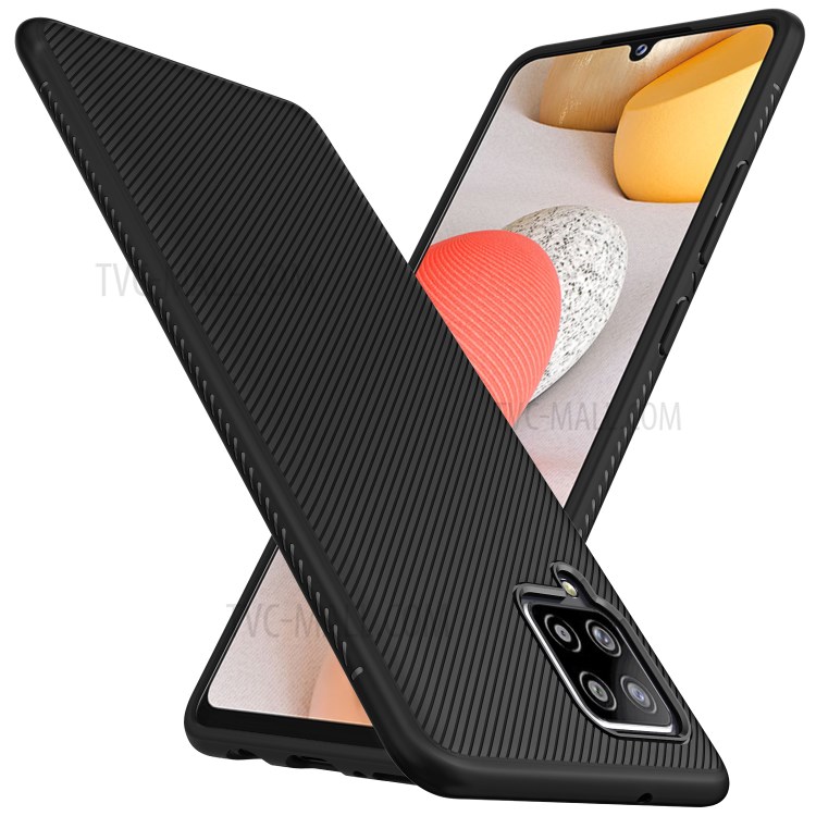 Jazz Series Twill Texture TPU Shell Case for Samsung Galaxy A42 5G - Black-2