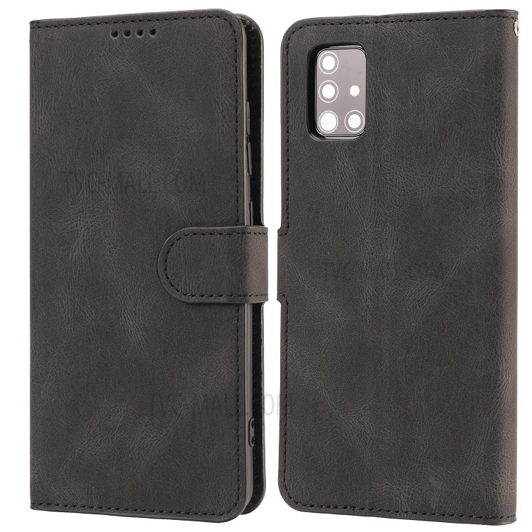 TPU + PU Leather Wallet Stand Phone Cover Shell for Samsung Galaxy A51 SM-A515/M40s - Black-2