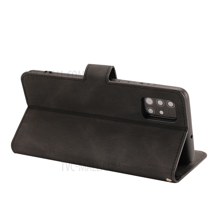 TPU + PU Leather Wallet Stand Phone Cover Shell for Samsung Galaxy A51 SM-A515/M40s - Black-7