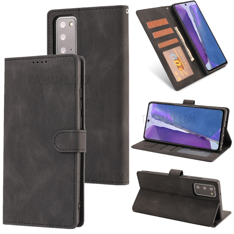 Classic Style PU Leather Phone Cover Shell with Wallet and Stand for Samsung Galaxy S20 FE/S20 Fan Edition/S20 FE 5G/S20 Fan Edition 5G/S20 Lite - Black-1