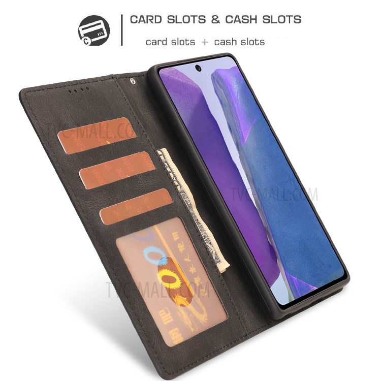 Classic Style PU Leather Phone Cover Shell with Wallet and Stand for Samsung Galaxy S20 FE/S20 Fan Edition/S20 FE 5G/S20 Fan Edition 5G/S20 Lite - Black-10