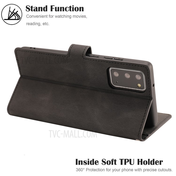 Classic Style PU Leather Phone Cover Shell with Wallet and Stand for Samsung Galaxy S20 FE/S20 Fan Edition/S20 FE 5G/S20 Fan Edition 5G/S20 Lite - Black-12