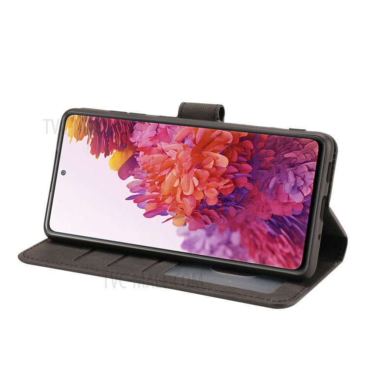 Classic Style PU Leather Phone Cover Shell with Wallet and Stand for Samsung Galaxy S20 FE/S20 Fan Edition/S20 FE 5G/S20 Fan Edition 5G/S20 Lite - Black-5