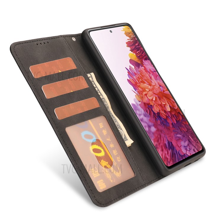 Classic Style PU Leather Phone Cover Shell with Wallet and Stand for Samsung Galaxy S20 FE/S20 Fan Edition/S20 FE 5G/S20 Fan Edition 5G/S20 Lite - Black-7