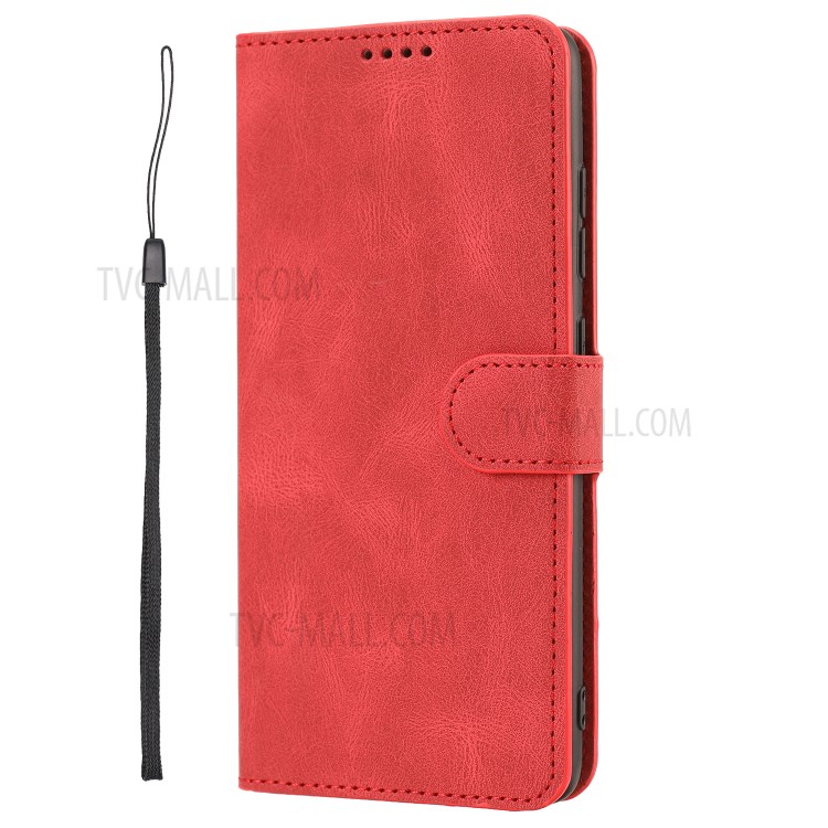 Estilo Clásico Cáscara De La Cubierta De La PU De Cuero Del Teléfono Con La Carpeta Y Soporte Para La Galaxia S20 FE / S20 Edición Del Ventilador / S20 FE 5G / S20 Edición Ventilador Lite 5G / S20 - Rojo-3