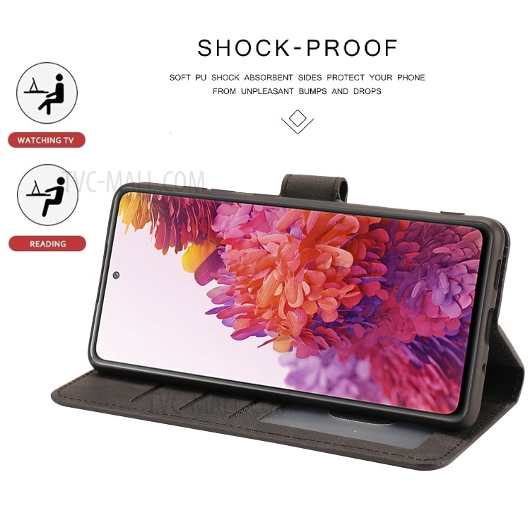 TPU + Classic Style PU Leather Phone Cover Shell with Wallet and Stand for Samsung Galaxy Note 20/Note 20 5G - Black-11