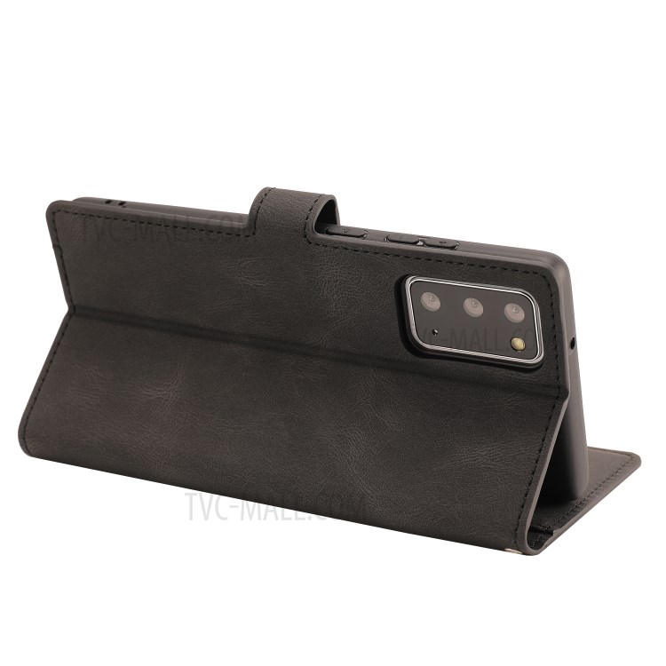 TPU + Classic Style PU Leather Phone Cover Shell with Wallet and Stand for Samsung Galaxy Note 20/Note 20 5G - Black-7