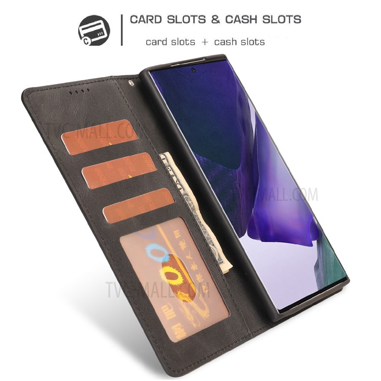 TPU + Matte PU Leather Phone Protective Shell with Wallet and Stand for Samsung Galaxy Note20 Ultra/Note20 Ultra 5G - Black-10
