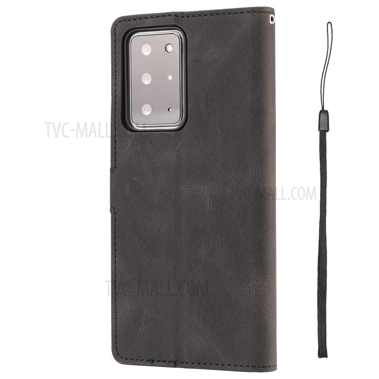 TPU + Matte PU Leather Phone Protective Shell with Wallet and Stand for Samsung Galaxy Note20 Ultra/Note20 Ultra 5G - Black-4