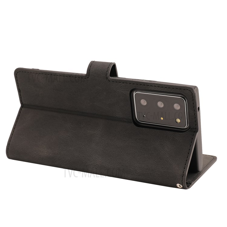 TPU + Matte PU Leather Phone Protective Shell with Wallet and Stand for Samsung Galaxy Note20 Ultra/Note20 Ultra 5G - Black-7