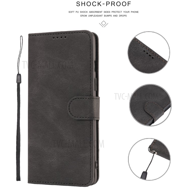 TPU + Matte PU Leather Phone Protective Shell with Wallet and Stand for Samsung Galaxy Note20 Ultra/Note20 Ultra 5G - Black-8