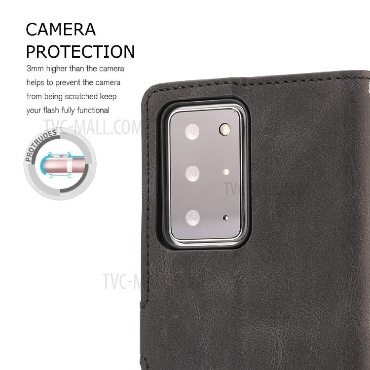 TPU + Matte PU Leather Phone Protective Shell with Wallet and Stand for Samsung Galaxy Note20 Ultra/Note20 Ultra 5G - Black-9