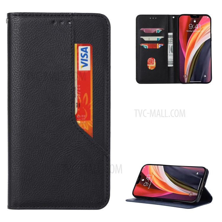 Auto-absorbed Leather Wallet Stand Protective Cover for Samsung Galaxy S20 FE/S20 Fan Edition/S20 FE 5G/S20 Fan Edition 5G - Black-1
