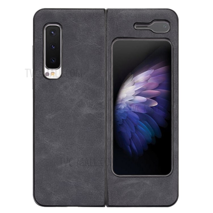 PU Leather Coated PC Phone Cover for Samsung W20 5G / Galaxy Fold 5G / Galaxy Fold - Grey-1