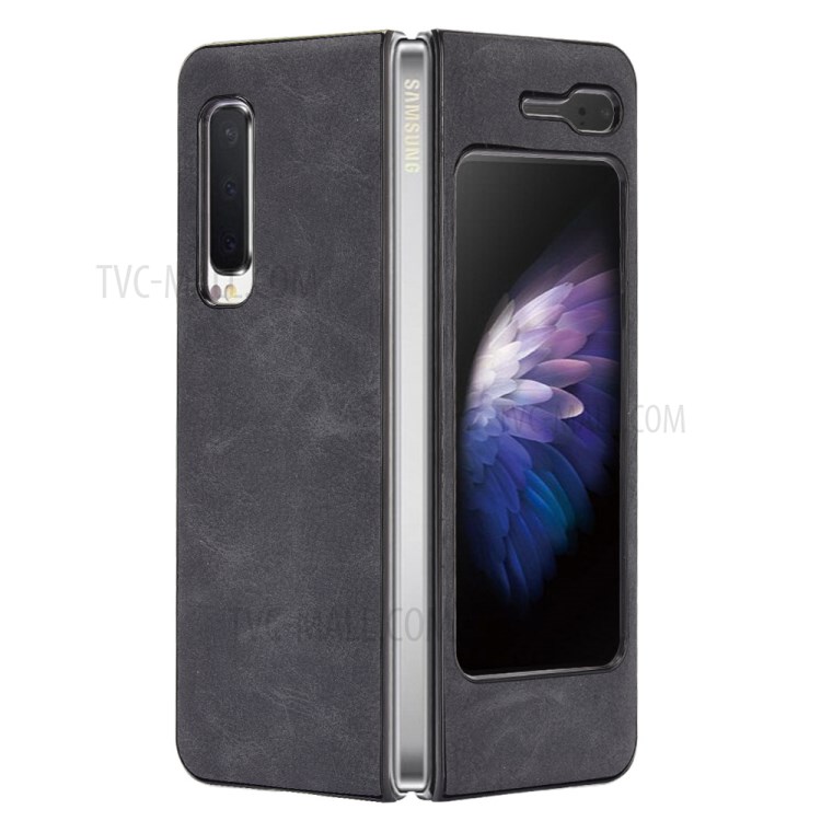 PU Leather Coated PC Phone Cover for Samsung W20 5G / Galaxy Fold 5G / Galaxy Fold - Grey-2
