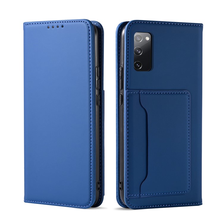 Liquid Silicone Touch Leather Case for Samsung Galaxy S20 FE/S20 Fan Edition/S20 FE 5G/S20 Fan Edition 5G - Blue-2