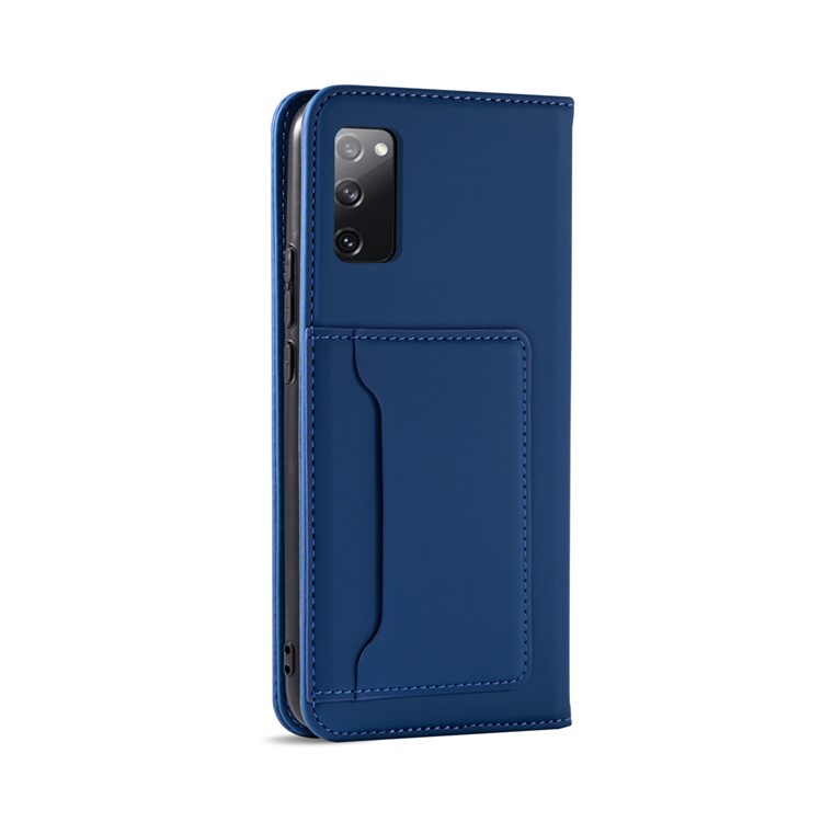 Liquid Silicone Touch Leather Case for Samsung Galaxy S20 FE/S20 Fan Edition/S20 FE 5G/S20 Fan Edition 5G - Blue-3