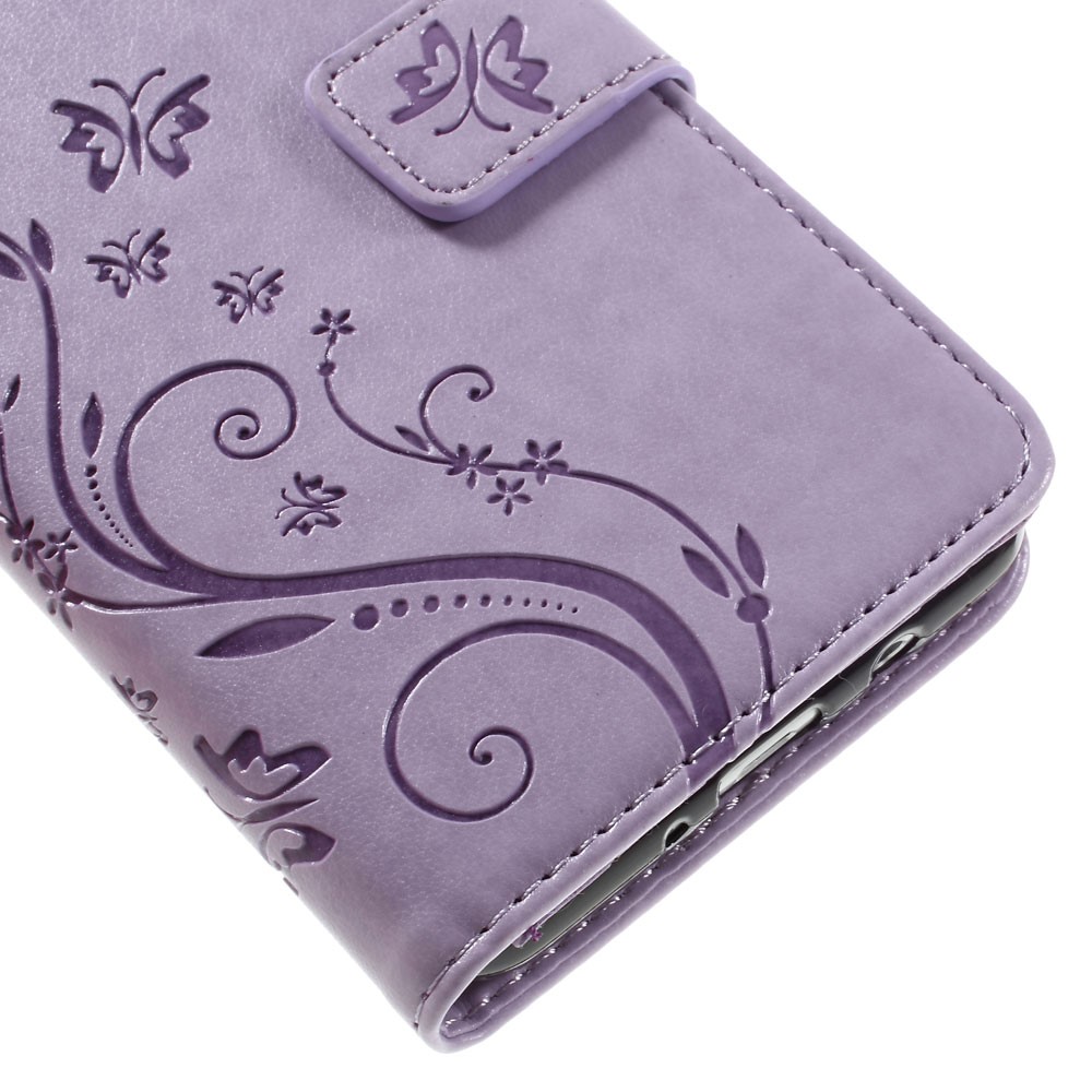Butterfly Leather Wallet Flip Case for Samsung Galaxy J5 (2016) - Purple-4