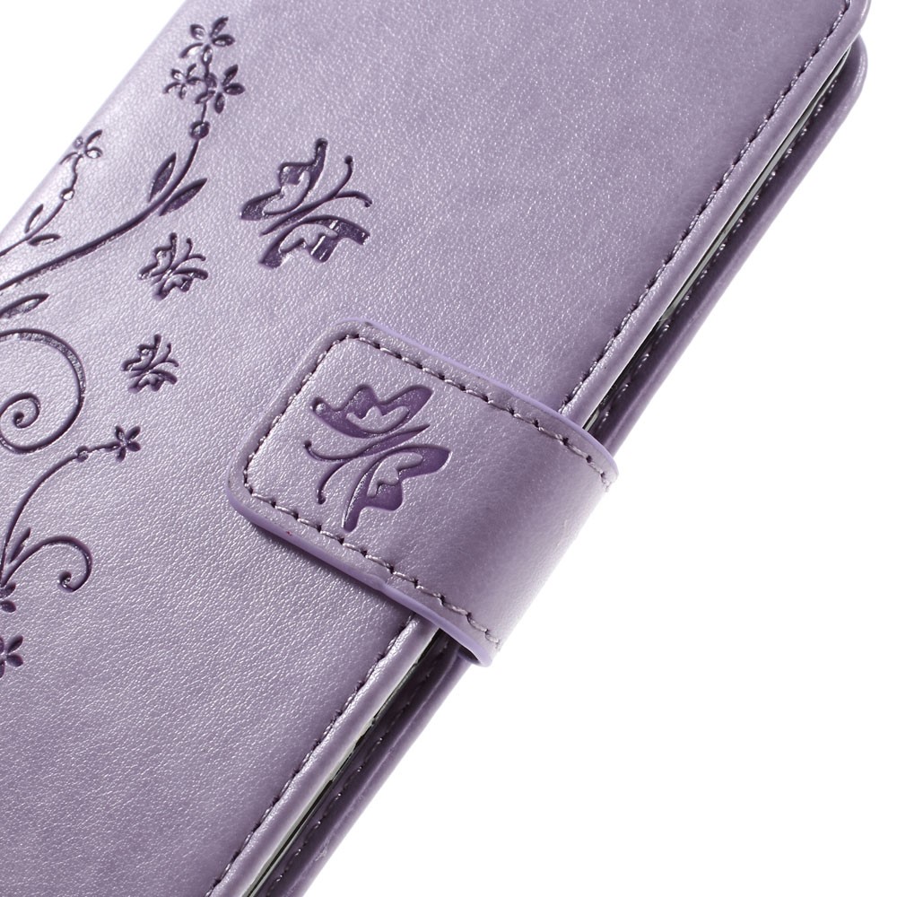 Butterfly Leather Wallet Flip Case for Samsung Galaxy J5 (2016) - Purple-5