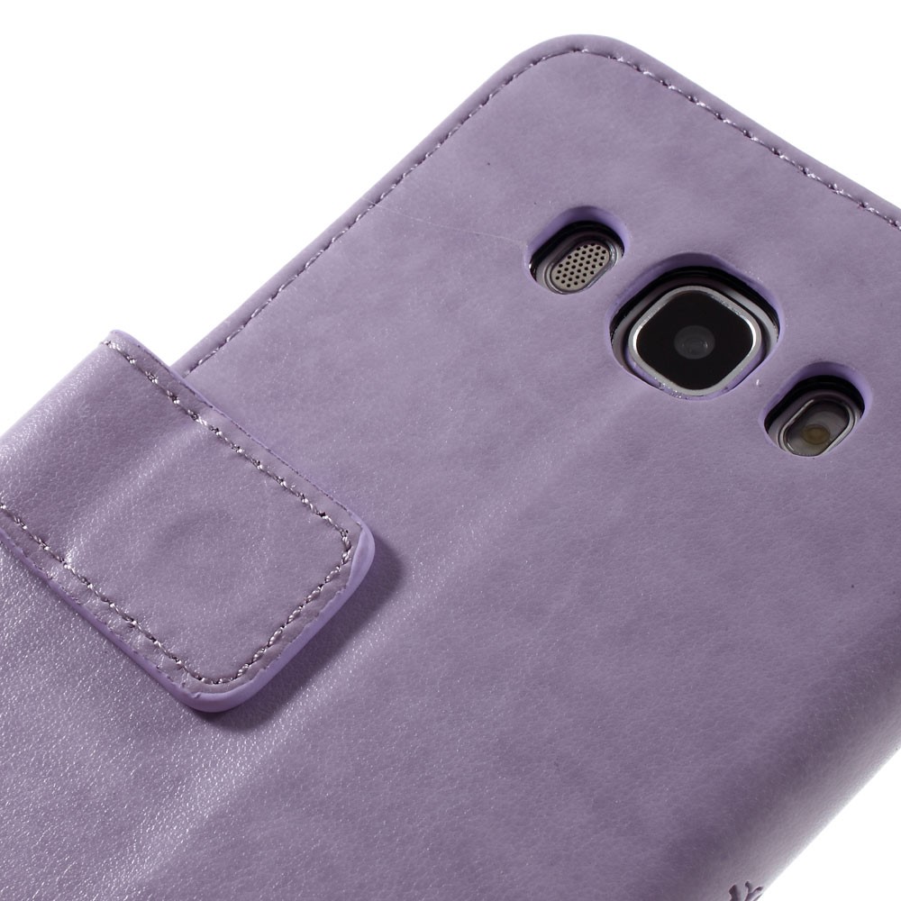 Butterfly Leather Wallet Flip Case for Samsung Galaxy J5 (2016) - Purple-7
