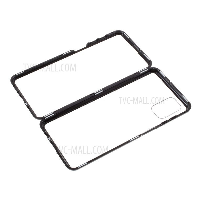 Double-sided Tempered Glass + Magnetic Adsorption Metal Frame Protection Phone Cover for Samsung Galaxy M51 - Black-1