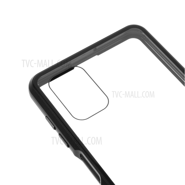 Double-sided Tempered Glass + Magnetic Adsorption Metal Frame Protection Phone Cover for Samsung Galaxy M51 - Black-3