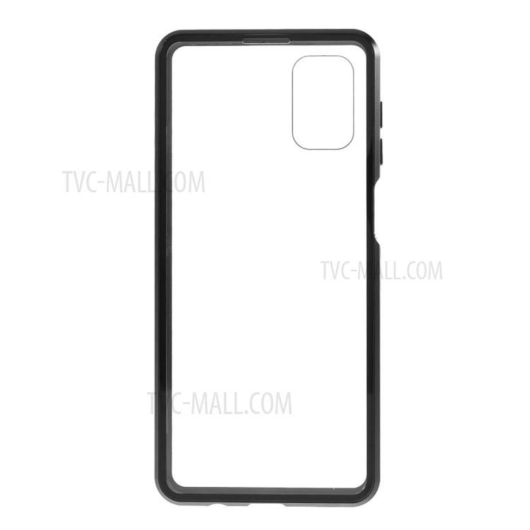 Double-sided Tempered Glass + Magnetic Adsorption Metal Frame Protection Phone Cover for Samsung Galaxy M51 - Black-4