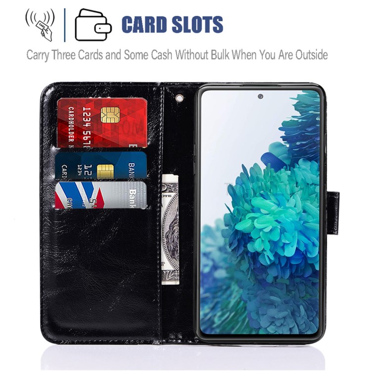 Wallet Stand Leather Vintage Style Cell Phone Cover Case for Samsung Galaxy S20 FE/S20 Fan Edition/S20 FE 5G/S20 Fan Edition 5G/S20 Lite - Black-8