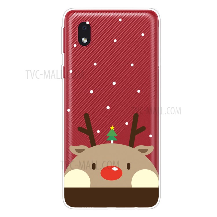 Christmas Style Pattern Printing TPU Phone Cover for Samsung Galaxy A01 Core - Cute Elk-1