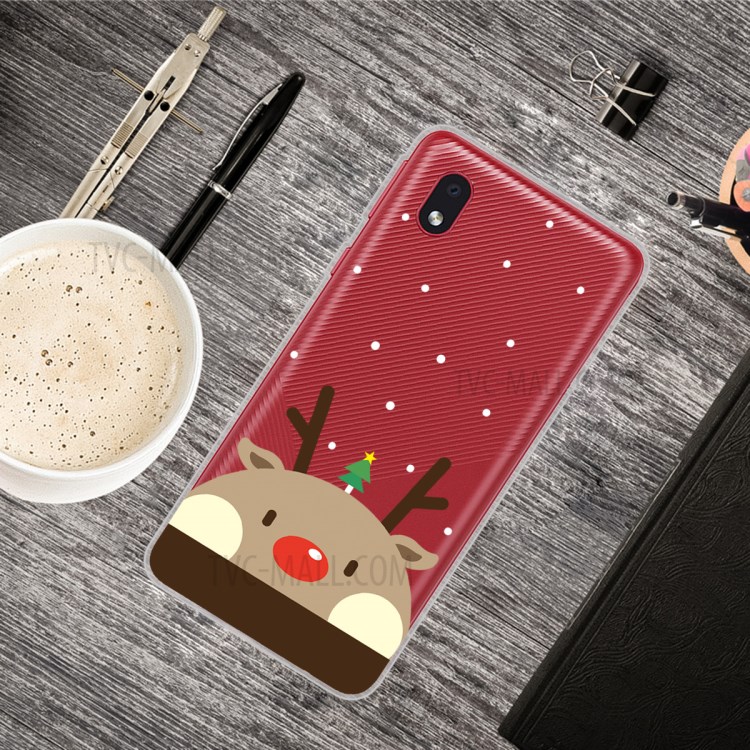 Christmas Style Pattern Printing TPU Phone Cover for Samsung Galaxy A01 Core - Cute Elk-2