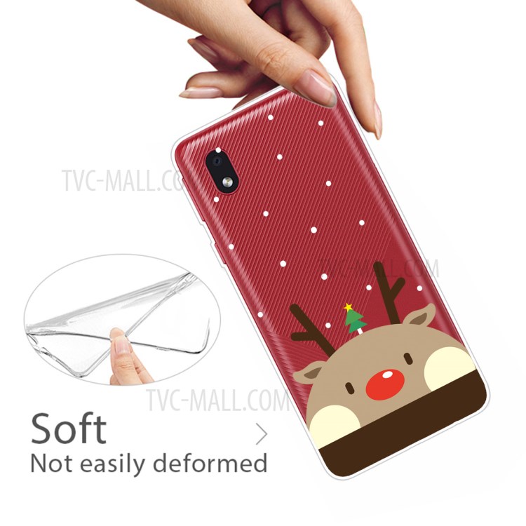 Christmas Style Pattern Printing TPU Phone Cover for Samsung Galaxy A01 Core - Cute Elk-3