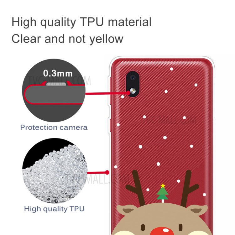 Christmas Style Pattern Printing TPU Phone Cover for Samsung Galaxy A01 Core - Cute Elk-4