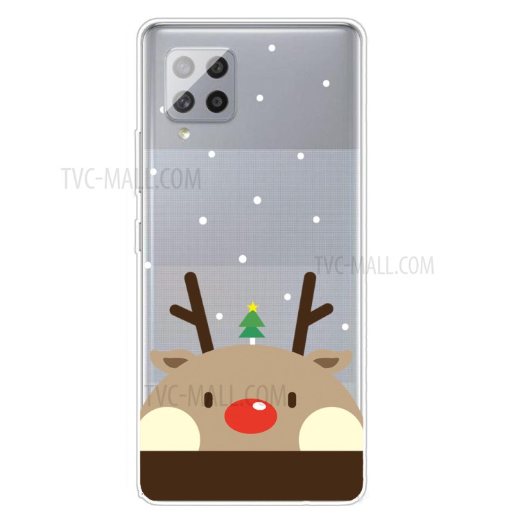 Christmas Style Pattern Decor TPU Phone Case for Samsung Galaxy A42 5G - Brown Elk-1