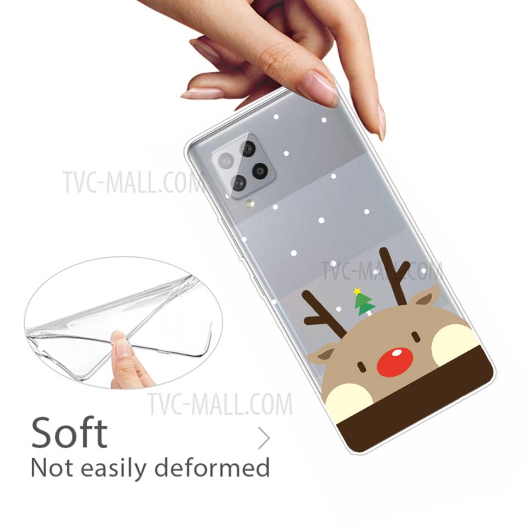 Christmas Style Pattern Decor TPU Phone Case for Samsung Galaxy A42 5G - Brown Elk-3